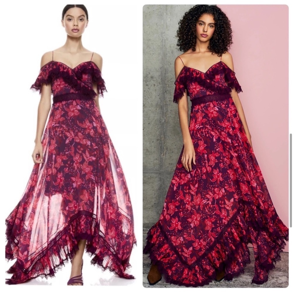 ALICE + OLIVIA Harper Cold Shoulder Maxi Dress